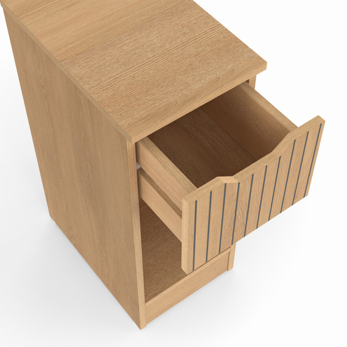Tables de chevet Faustine effet lattes 1 tiroir - lot de 2