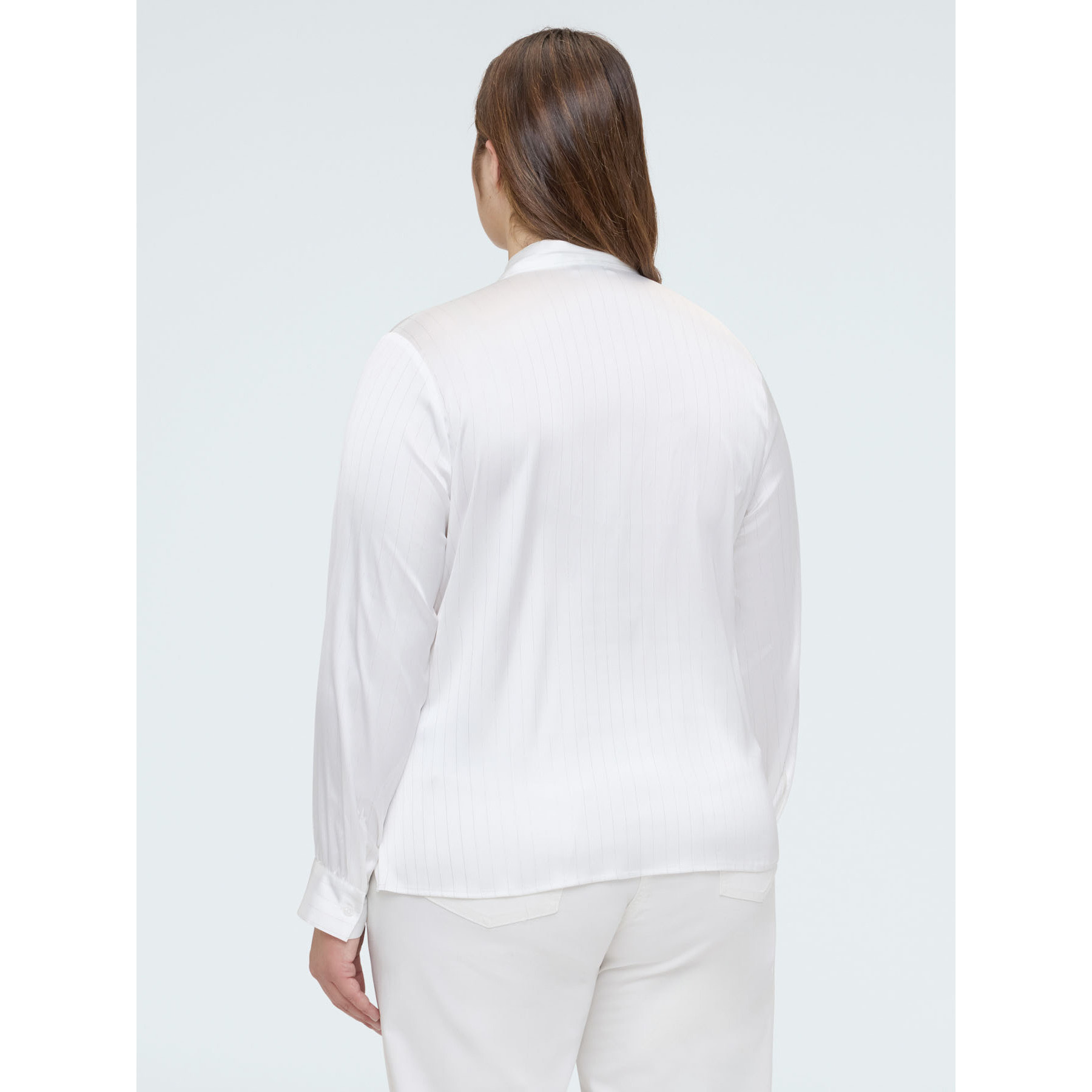 Fiorella Rubino - Blusa de satén con corbata - Blanco