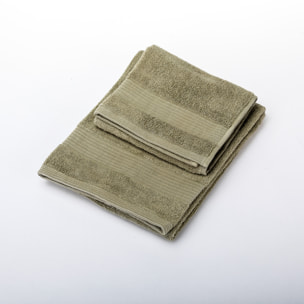 UNO CASA DESIGN Coppia Asciugamano + Ospite Julia in Spugna di Puro Cotone 500 gr/mq