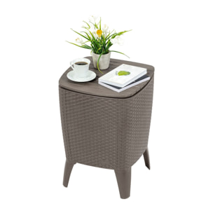 Well home - mesa auxiliar para exterior con enfriador de bebidas