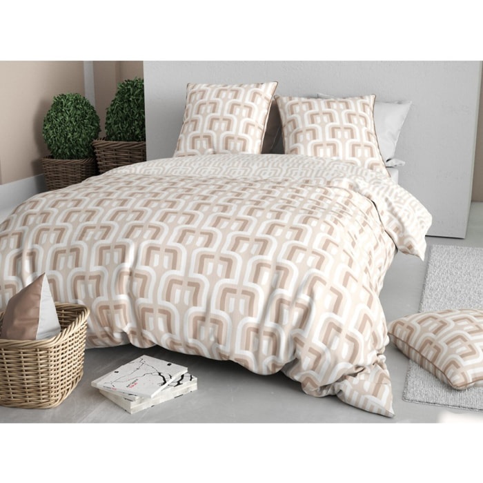 Parure Housse De Couette 3pcs Microfibre Effet Pêche TARA