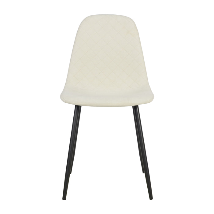 Set Da 4, Sedia New Lena Tessuto Corda Gambe Nere per soggiorno, cucina e arredo bar