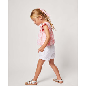 SHORT BOTÓN DE PURPURINA SARGA BLANCO