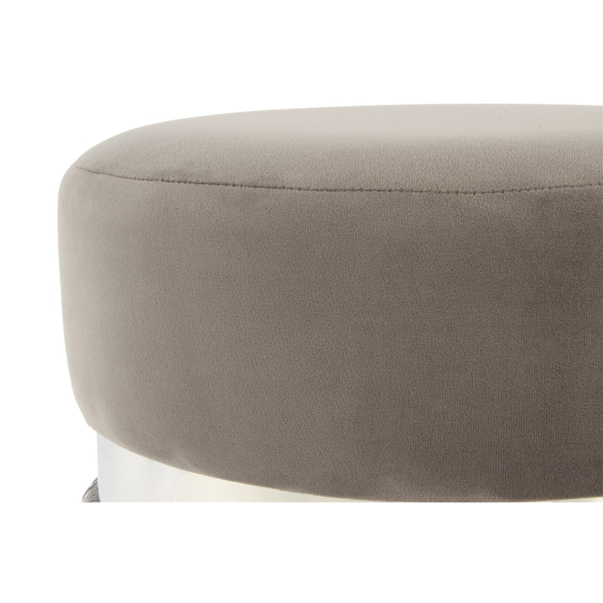 Pouf Rebecca 925 Grigio e Argento con Frange