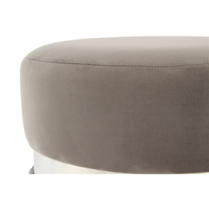 Pouf Rebecca 925 Grigio e Argento con Frange