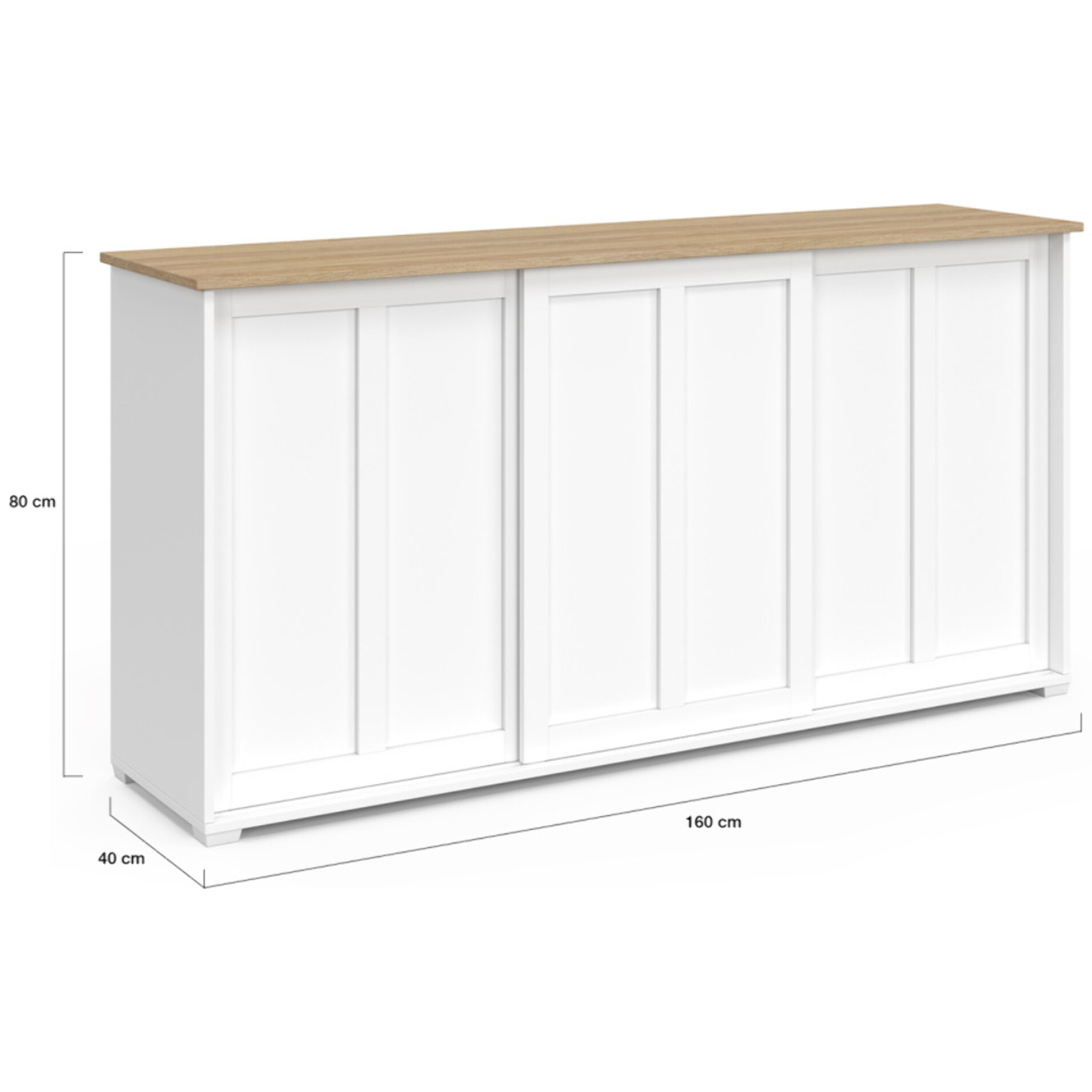 Buffet Jamy 3 portes blanc 160cm
