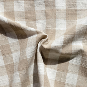 Édredon réversible coton flammé motifs rayures et vichy LOURMARIN - Beige