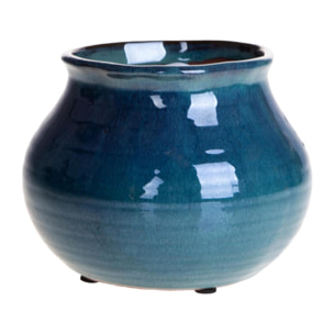 Pezzi 2 - Vaso rotondo - Colore Verde - 19xH15x12,5cm - Bianchi Dino