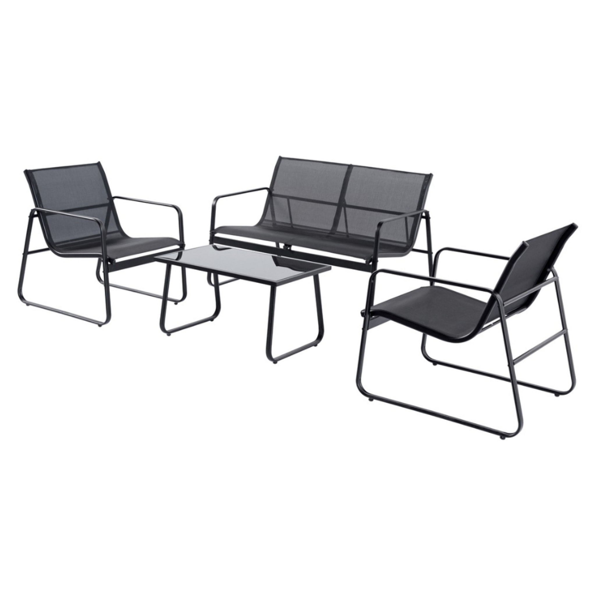 Salon de jardin 4 places en métal LUCKNOW