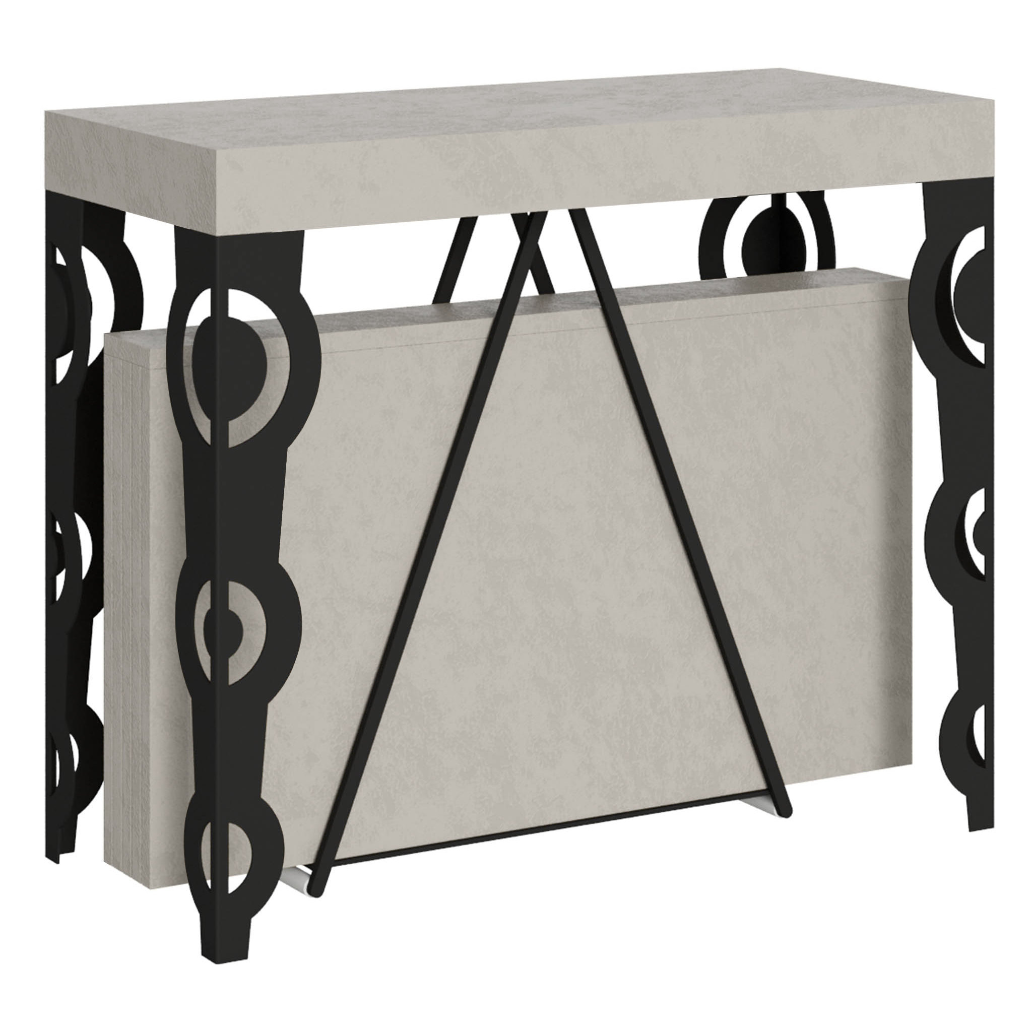 Console extensible 90x40/196 cm Aceres Small cachemire cadre anthracite