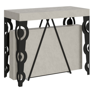 Console extensible 90x40/196 cm Aceres Small cachemire cadre anthracite