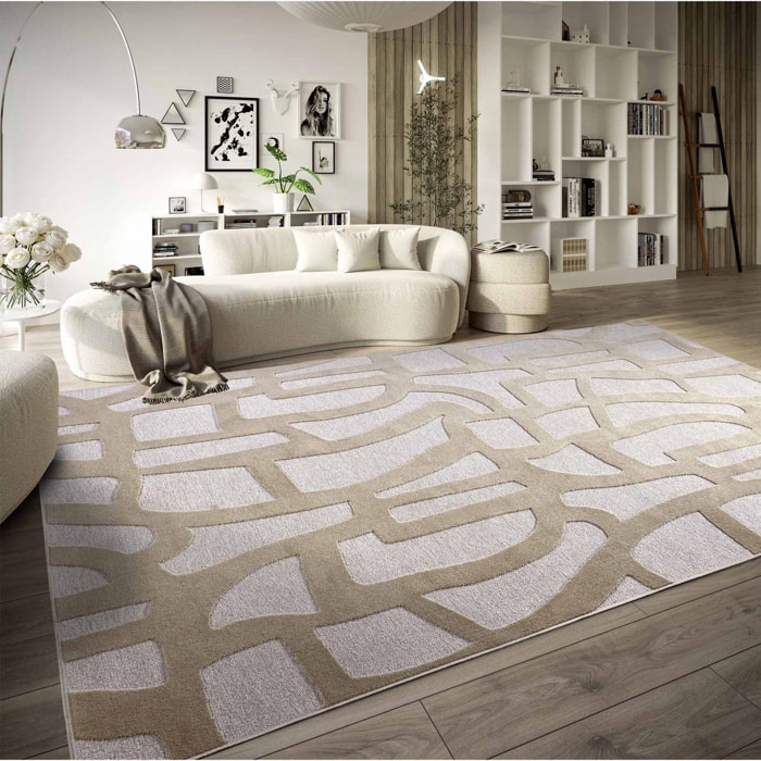 Tapis kilim, motif géométrique authentique, kilim tissé, fylo