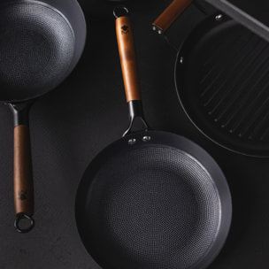 Wok Ø24x7,5cm en hierro prensado con recubrimiento cerámico MasterPRO