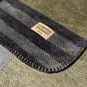 Plaid coton mélangé 415 g/m² motif jacquard vert marine Livio green