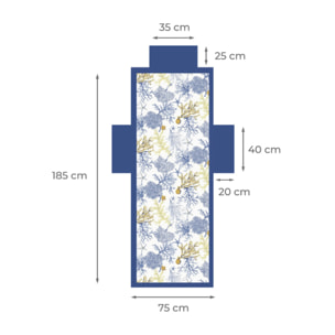 Telo Mare Lettino In Microfibra Disegno Coralli