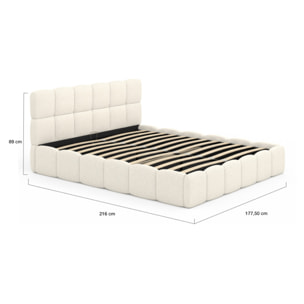 Lit coffre Bubble 160x200cm tissu bouclette