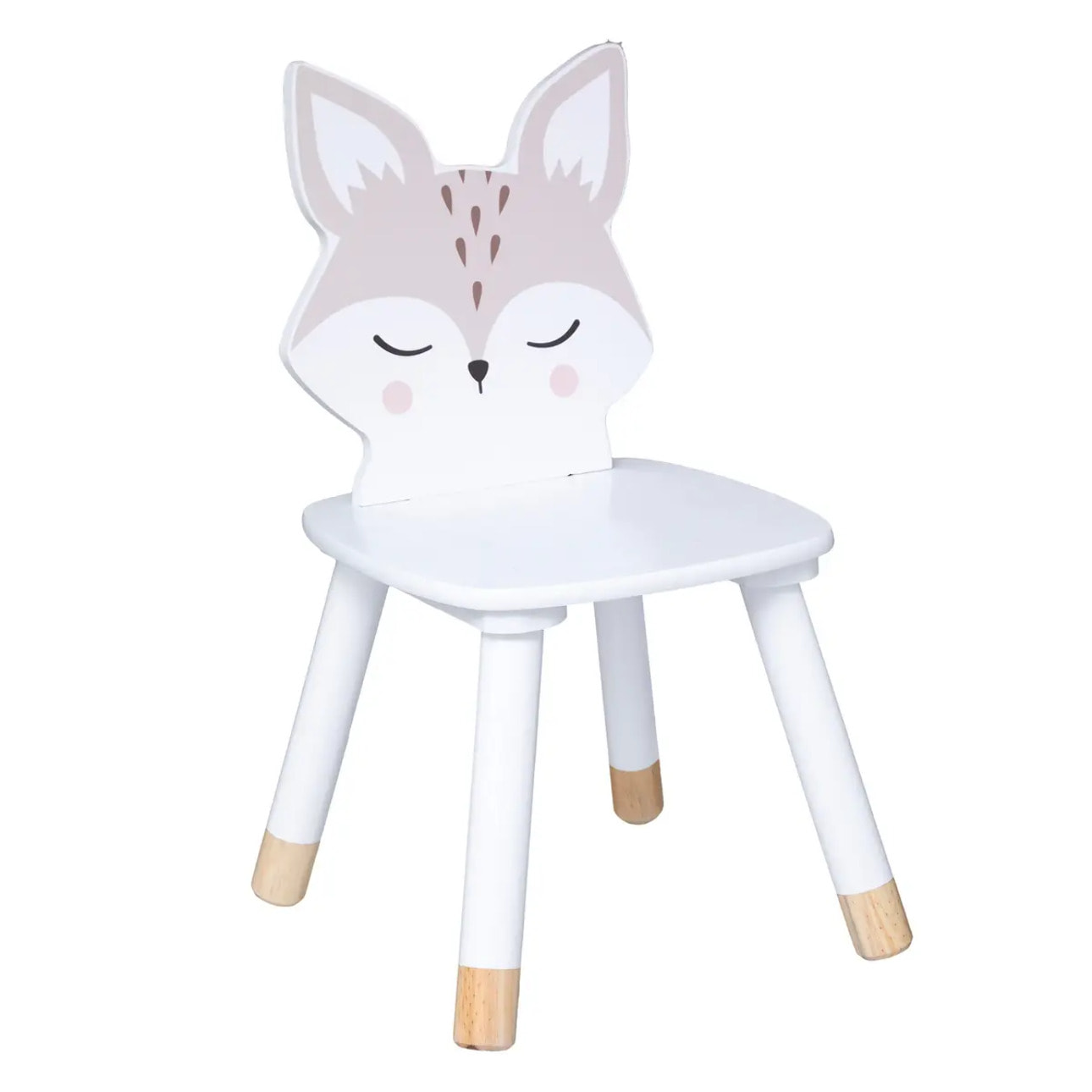 Chaise enfant renard bois blanc