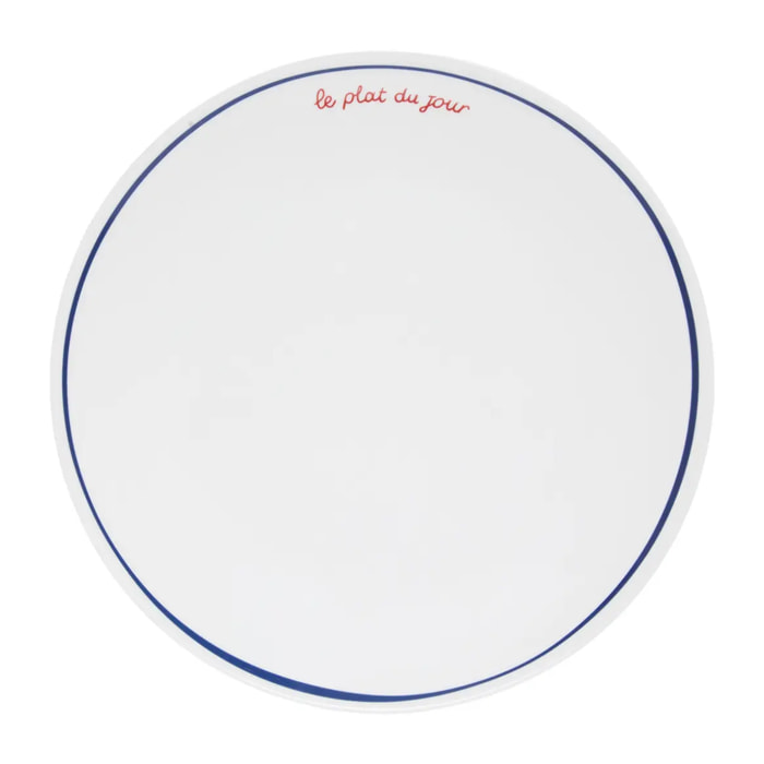 Lot de 6 assiettes plates Fra ronde D.27cm bleu