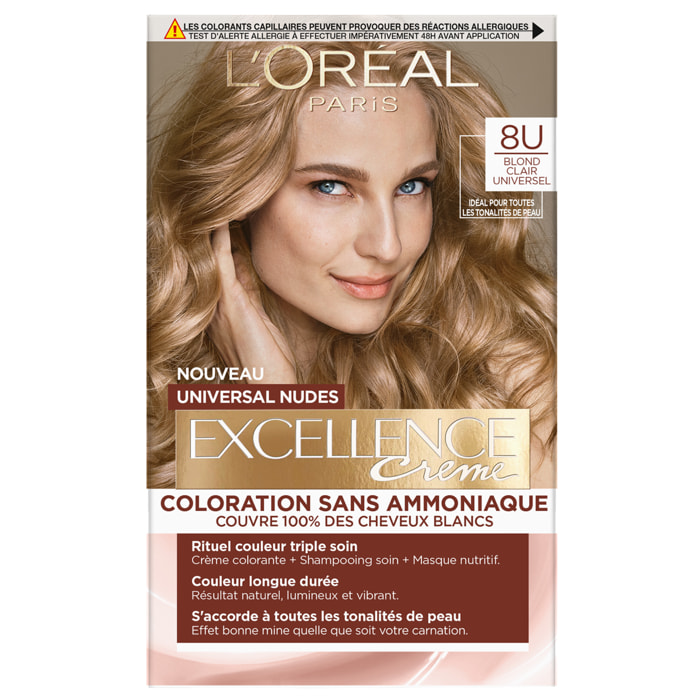 Excellence crème Universal nudes Coloration 8 Blond Clair