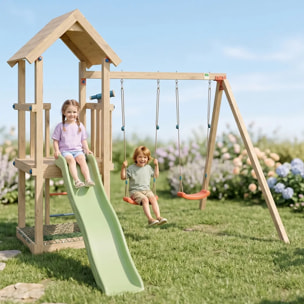 Aire de jeux bois 1,90 m EASY XPLORER 2 - 6 enfants