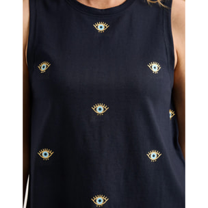 Camiseta sin Mangas Azul Marino - Pantike