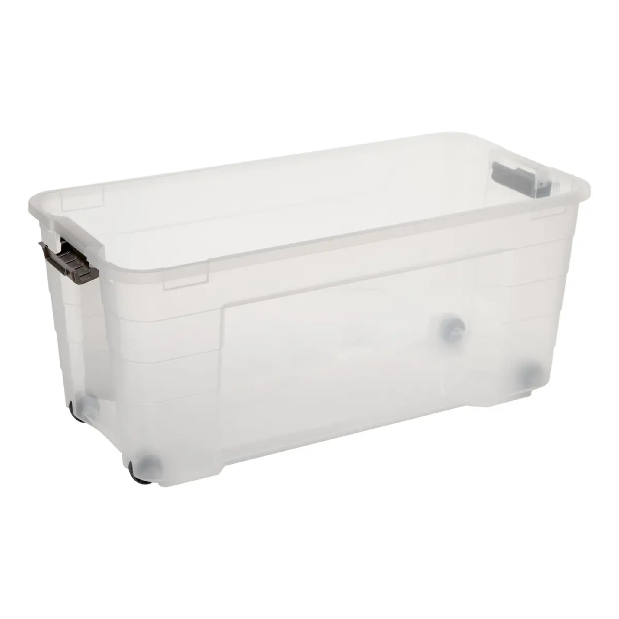 Boîte de rangement rectangulaire Block'it 80L transparent