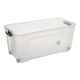 Boîte de rangement rectangulaire Block'it 80L transparent