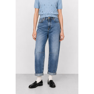 Kocca - Jeans da donna in cotone a vita alta e gamba larga Donna