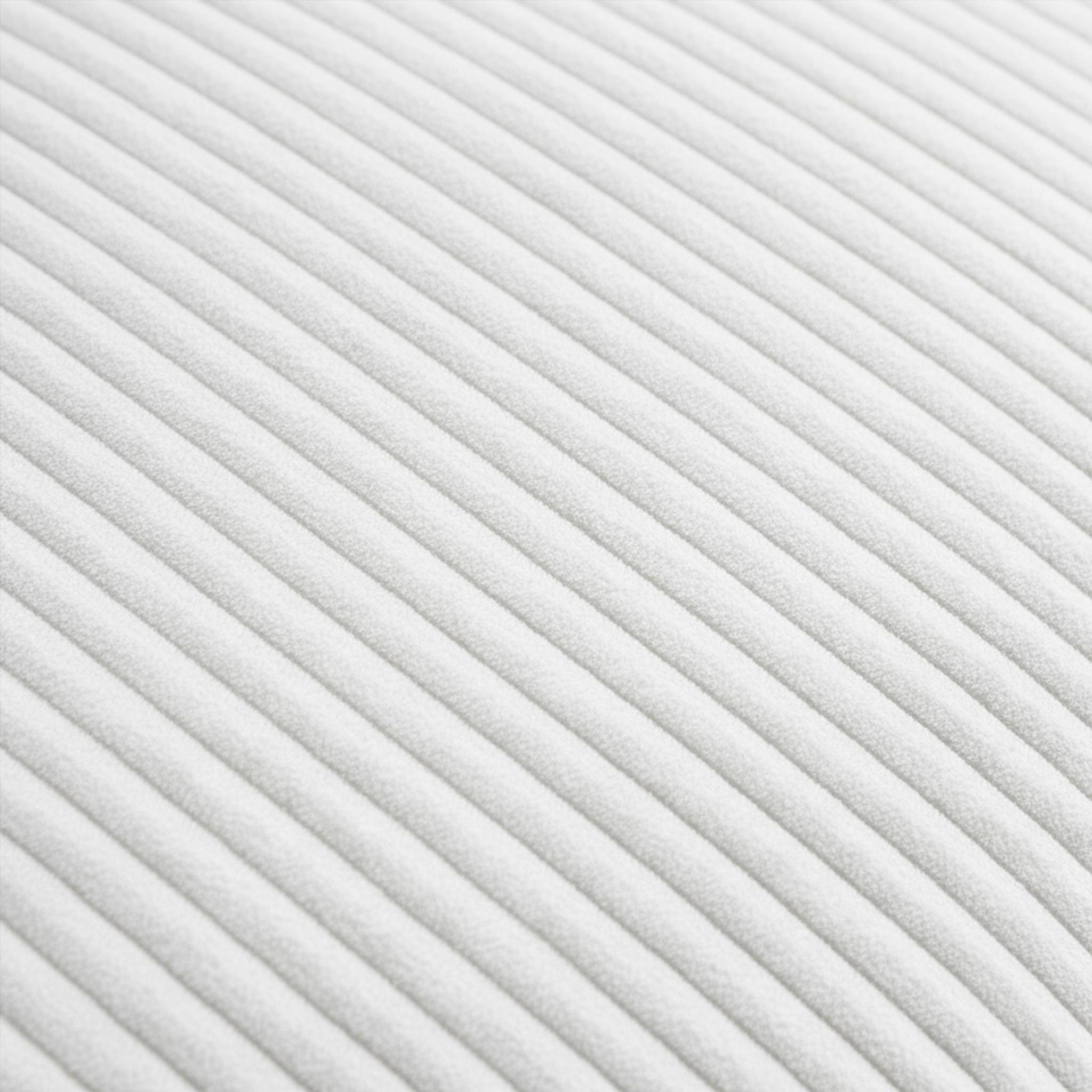 Canapé convertible design en velours côtelé blanc - Oskar - 3 places scandinave droit avec pieds métal chromé