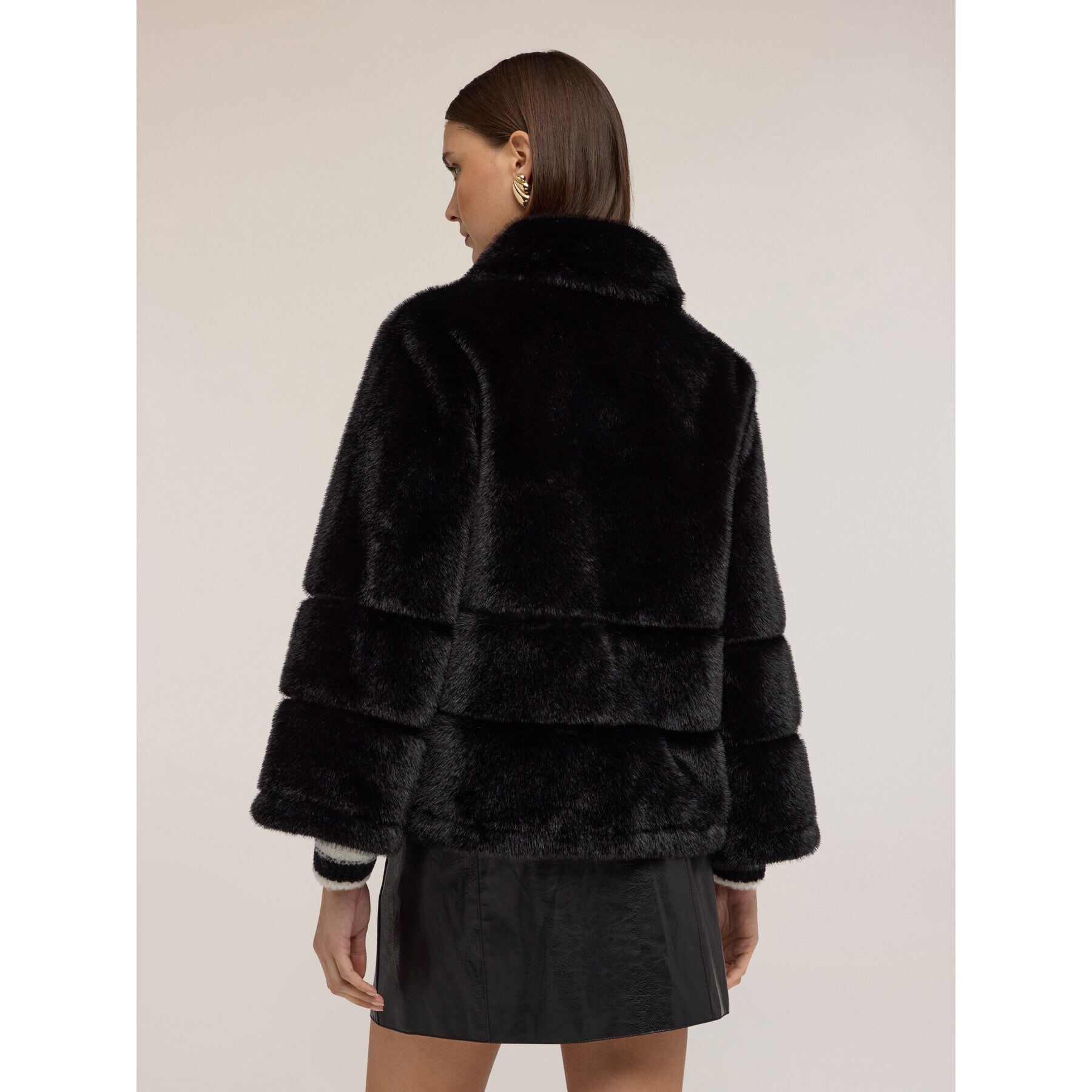 Motivi - Giubbotto effetto teddy con zip - Nero