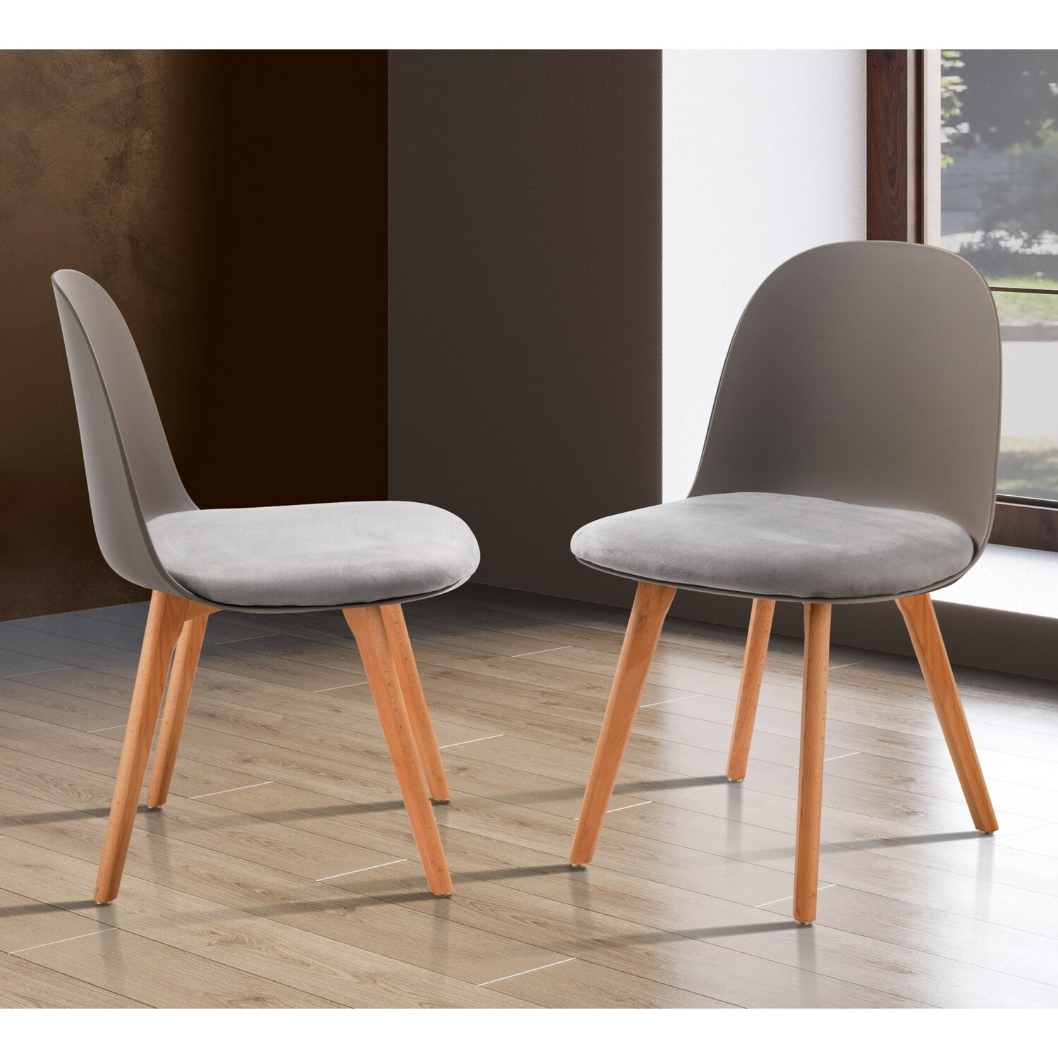 Oresteluchetta Set 4 Sedie TELLA WOOD DARK GREY