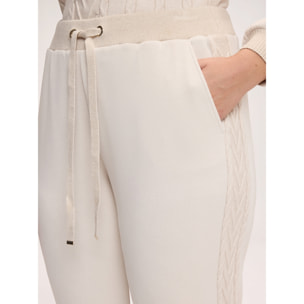 Fiorella Rubino - Jogger in misto modal con coulisse - Bianco