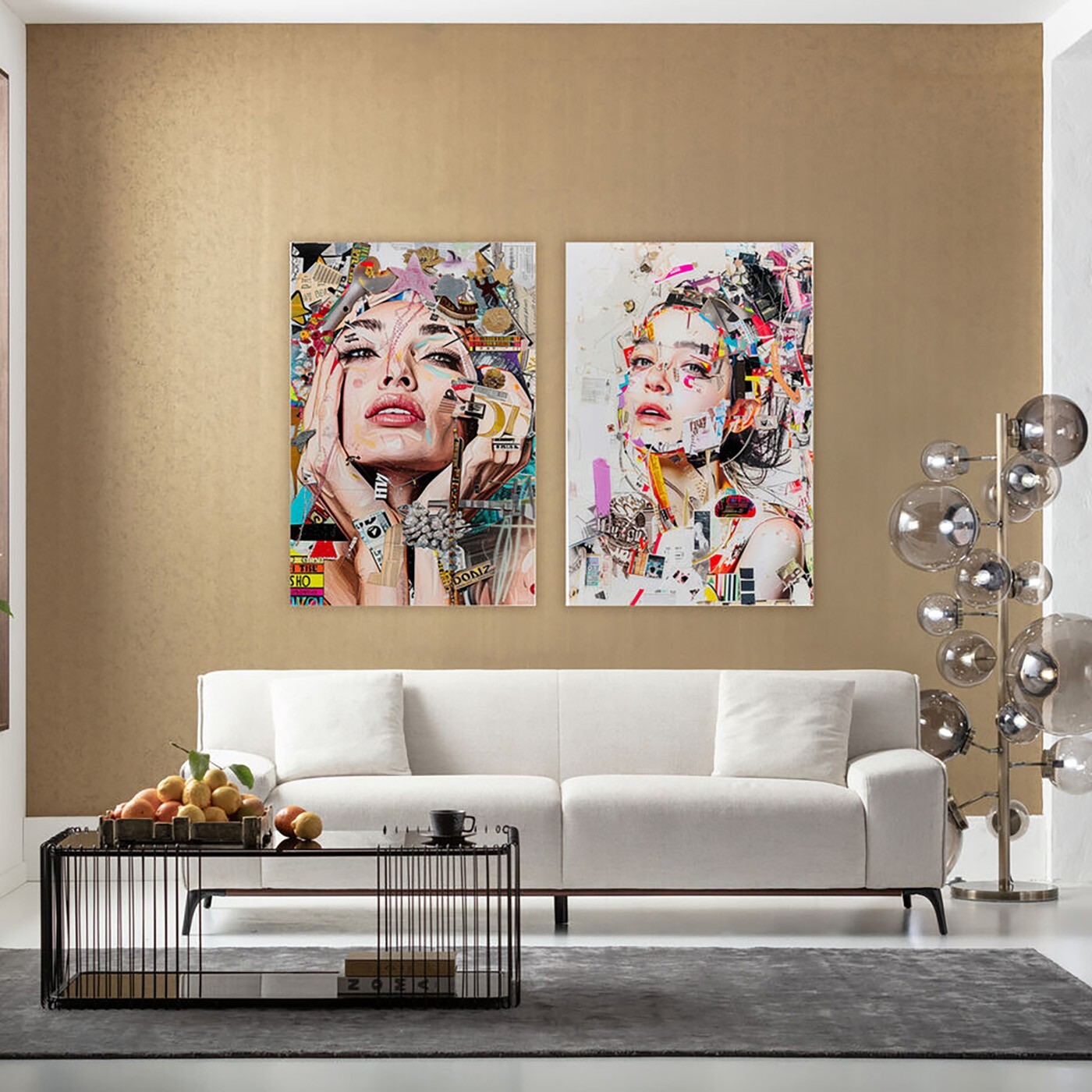 Tableau en verre femme artistique face 80x120cm Kare Design