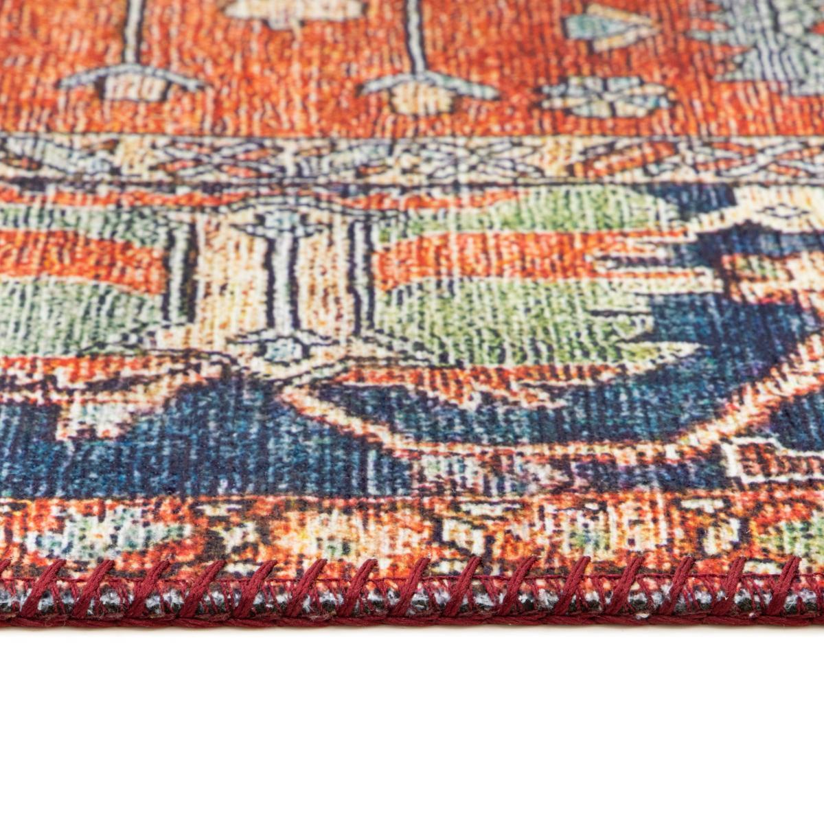 Tapis imprimé Vefu motif Médaillon Oriental
