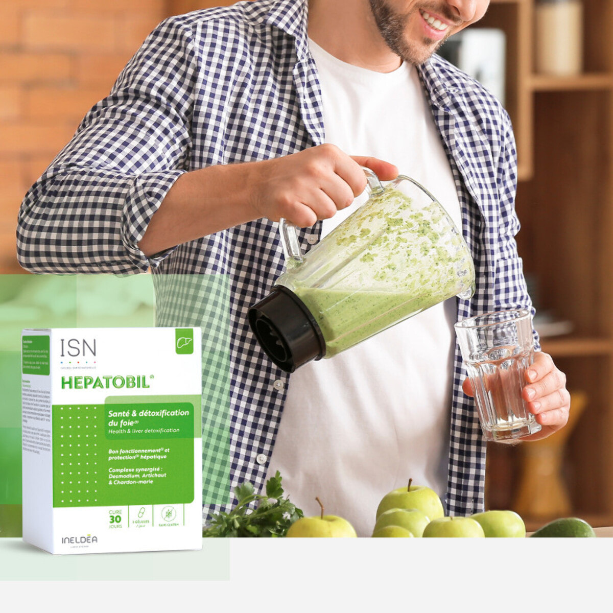 ISN - Hepatobil - Complément alimentaire à base de plantes - Favorise la Détoxification du Foie - Contribue à Améliorer la Digestion - Cure 30 jours