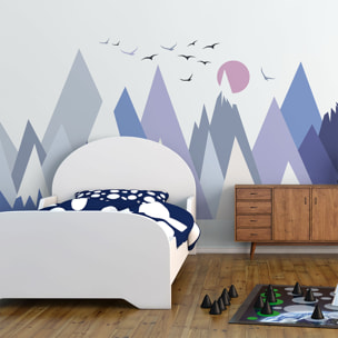 Stickers muraux enfants - Décoration chambre bébé - Autocollant Sticker mural géant enfant montagnes scandinaves SOLANKA