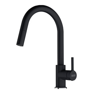 Lina - Mitigeur de cuisine 215x360mm, Douchette extractible, Rotation du bec  150°, noir Onyx (115.0626.055)