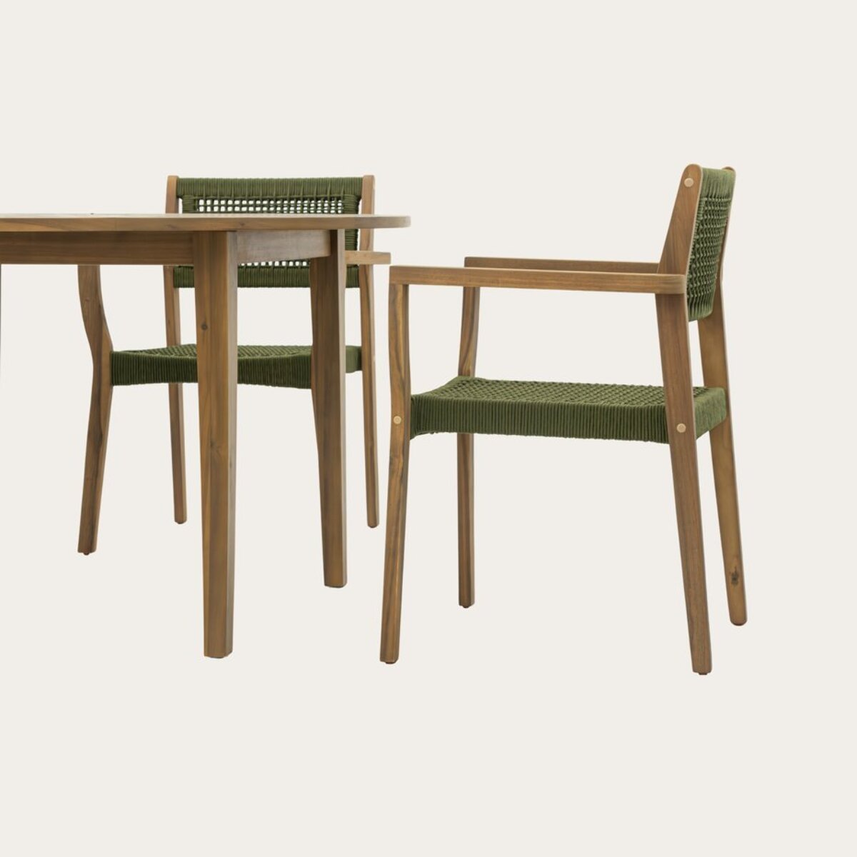Ensemble de table et chaises de jardin Nera-tina -bois massif d'acacia-couleur naturel 120 x 75 x 120 cm