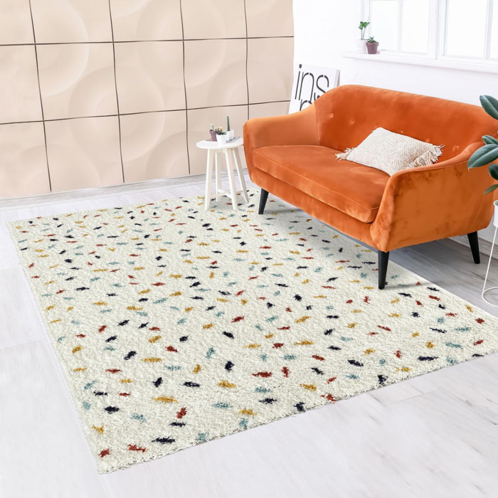 Tapis longs poils shaggy tissé motif berbère PACE