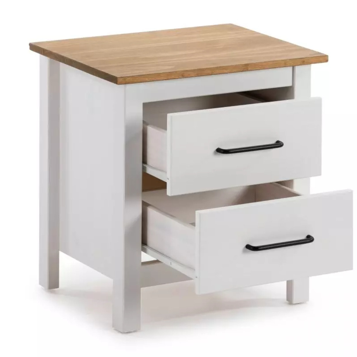 Mesita de noche Eira Blanco - Oak