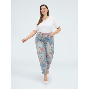 Fiorella Rubino - Camiseta de algodón con flores de cuentas - Blanco