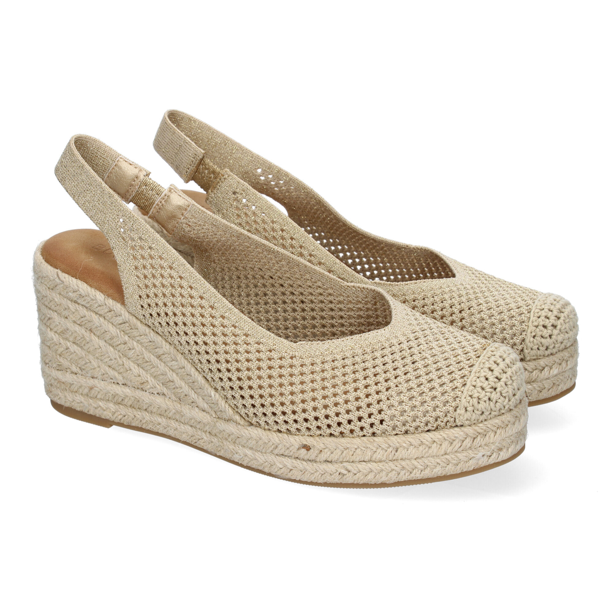 Sandalia de Mujer con Cuña de Yute, Diseño Calado, Elegante y Comodo