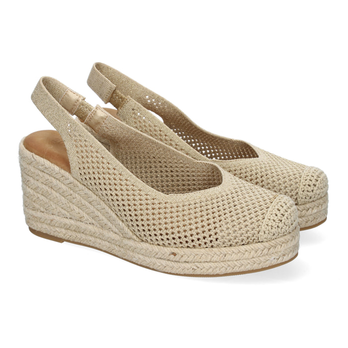 Sandalia de Mujer con Cuña de Yute, Diseño Calado, Elegante y Comodo