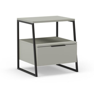 Mesita de noche Oksa Verde - Negro