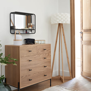 Lampadaire "Moki" - bambou et blanc H150 cm