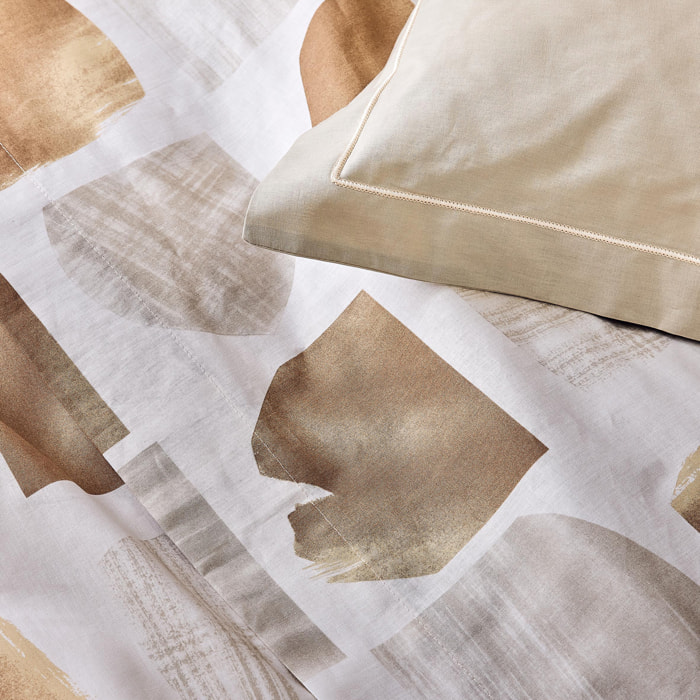 Housse de couette coton graphique - Marron Clair