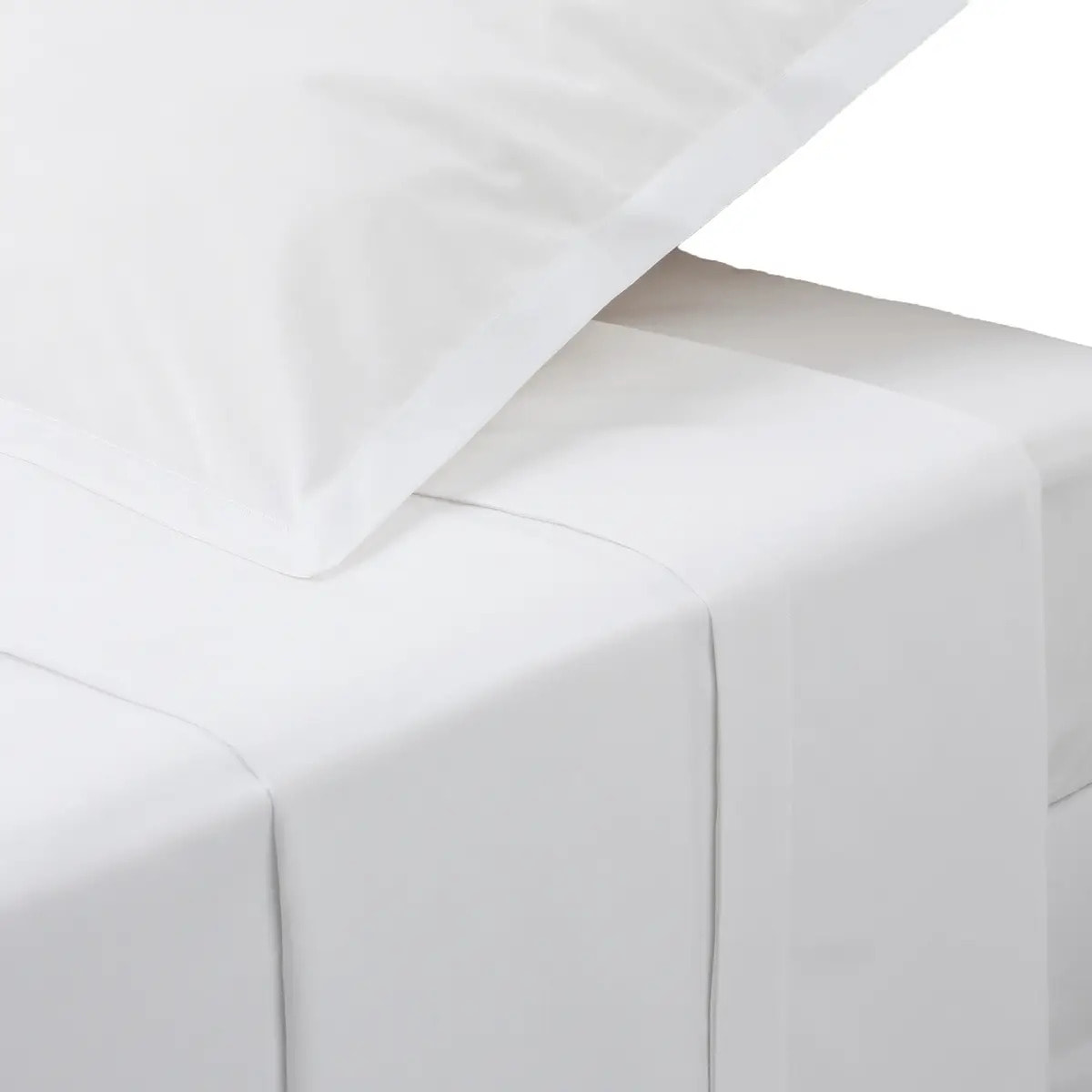 Drap plat "Landiha" percale blanc 180x290cm