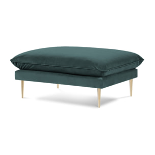 Pouf "Vienna" en velours pétrole