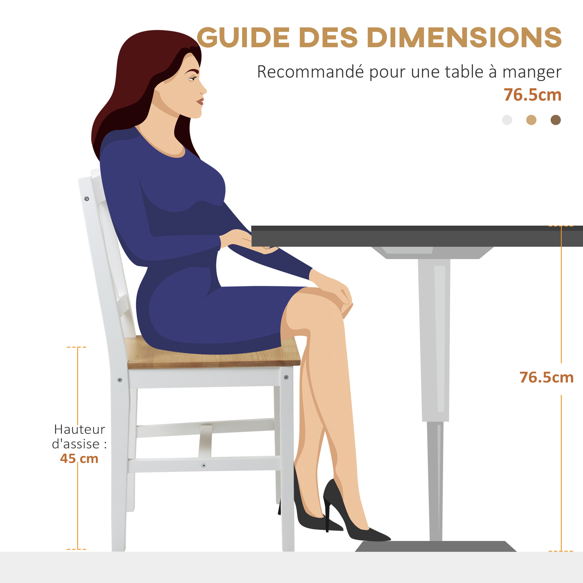 Lot de 2 chaises de salle à manger esprit campagne dossier croisé bois pin blanc