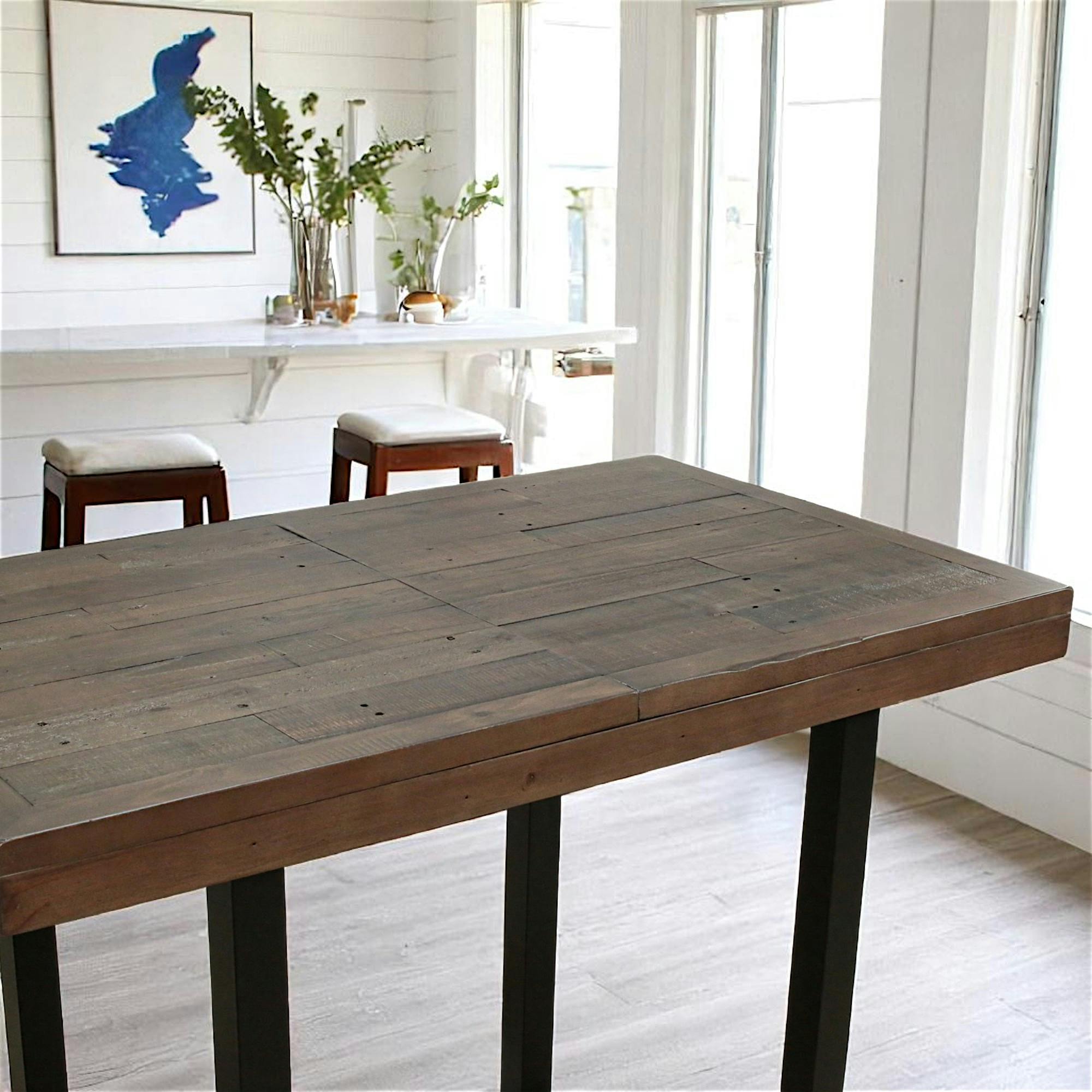 Table haute extensible bois recyclé 120-160 cm SAMOA